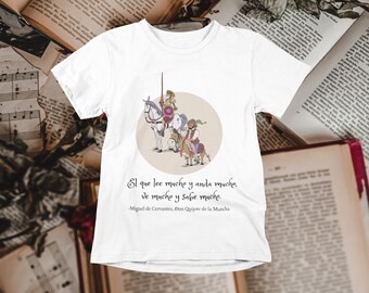 Don Quixote spanish quotes, Don Quijote de la Mancha, Miguel de Cervantes, Don Quijote tshirt, gift for librarian, Unisex T-Shirt