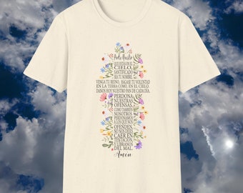 The Lord's Prayer Shirt, Oración del Padre Nuestro, Our Father Prayer in Spanish, The Lord's Prayer Spanish, Camiseta Padre Nuestro, Faith