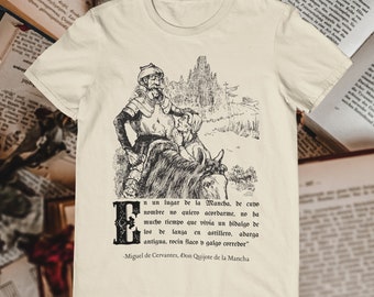 Don Quijote de la Mancha, En un lugar de la Mancha, Don Quixote shirt, gift for literature teachers, literary present, Cervantes, Unisex.