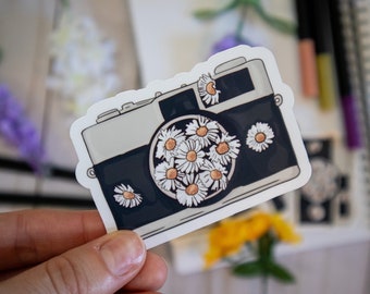 Photography Sticker – Vintage Camera Floral Waterproof Vinyl Decal