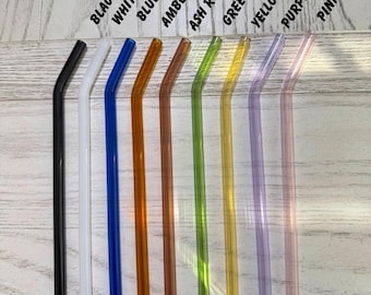 Choose Any 5 Glass Straws | Custom Color Bundle | Reusable Bent Straws