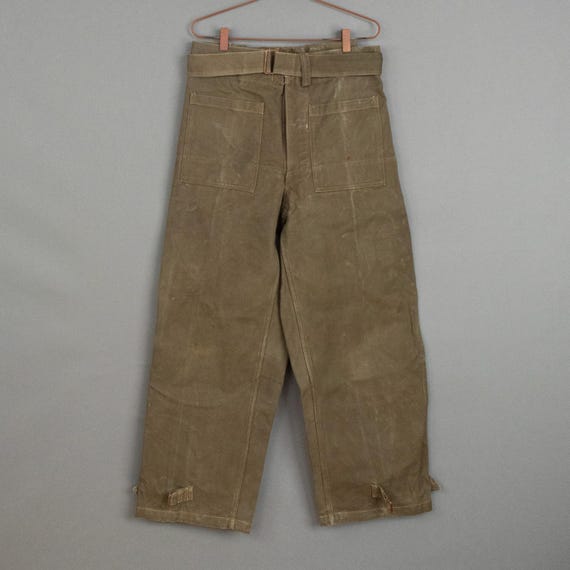 Vintage French work chore pants blue farmers 1920s-30s