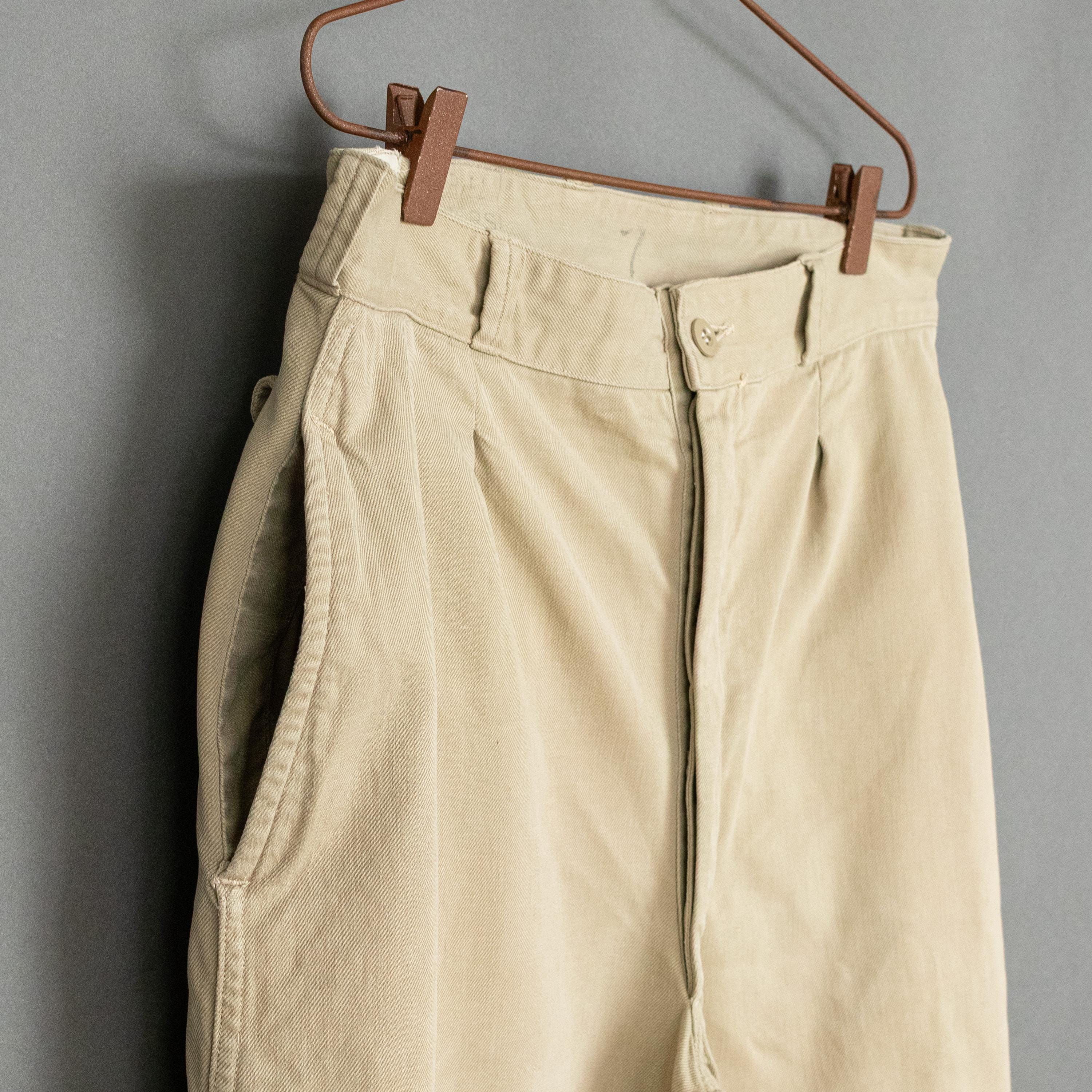 50〜60s FRENCH ARMY M52 CHINO PANTS 50s Vintage Late Version French Army M-52 Chino Pants