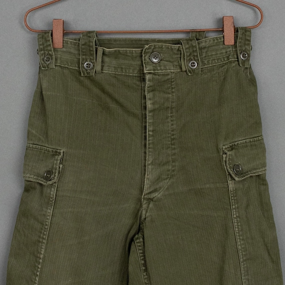 60s Vintage Dutch Army M58 Herringbone Twill Field Trousers