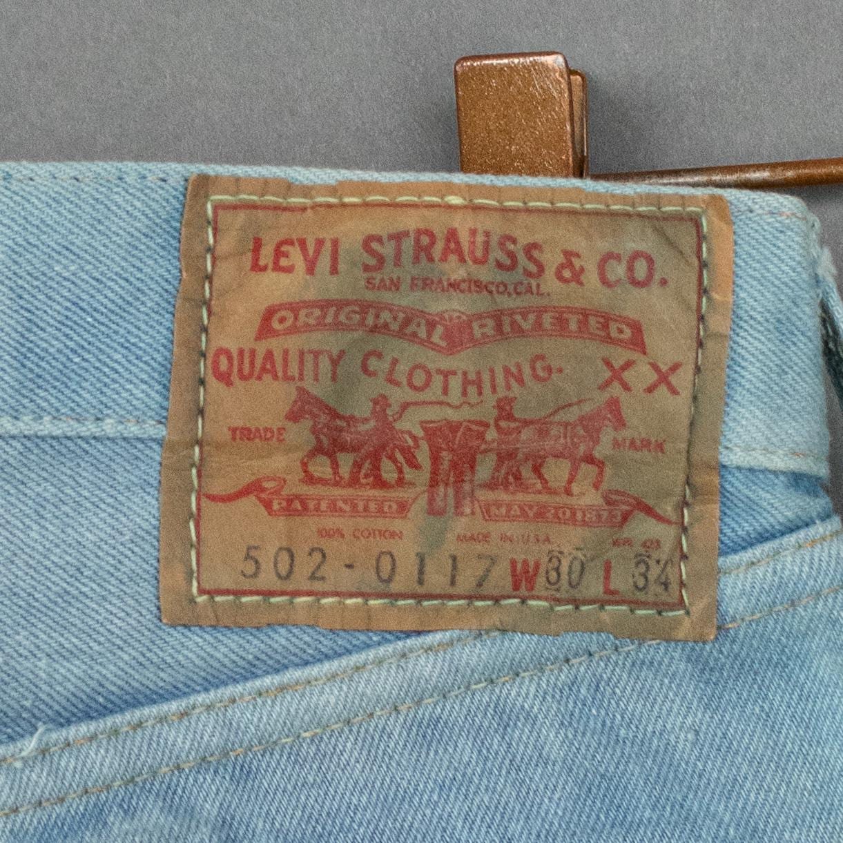 Vintage 60s Levi's 502XX Selvedge Denim Jeans Size W28 L31