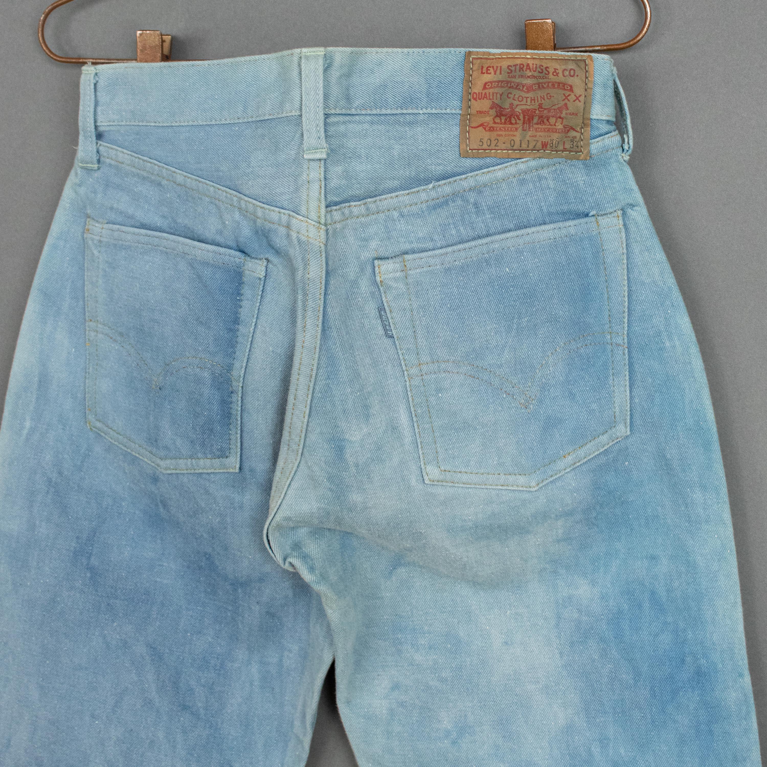 Vintage 60s Levi's 502XX Selvedge Denim Jeans Size W28 L31