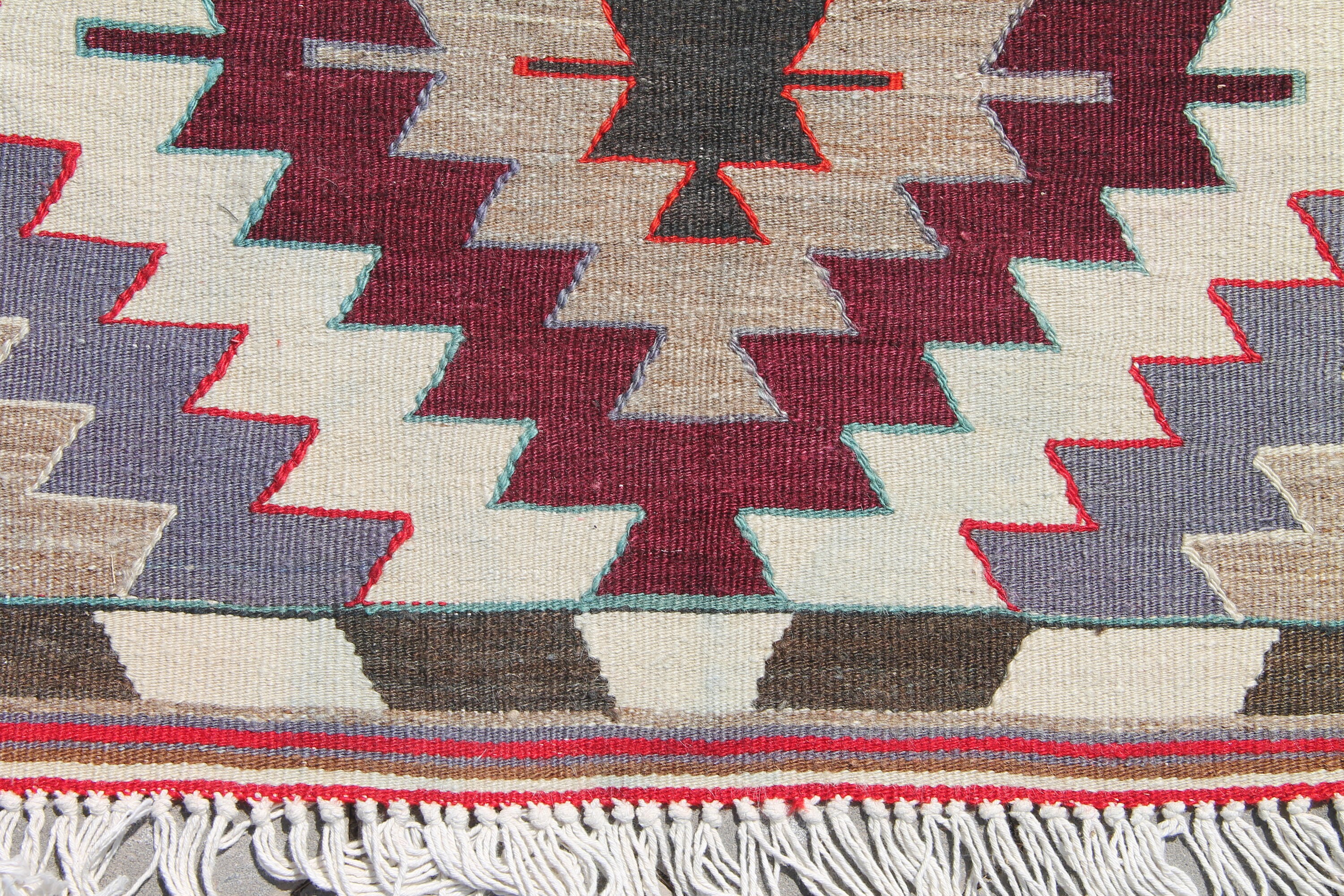 2 x 3フィートのヴィンテージ手織りトルコオリエンタルキリム