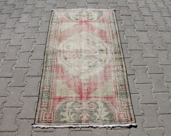 2 by 5 ft "Unveil Timeless Elegance - Handmade Muted Pink Oushak Wool Area Carpet Infused with Ethnic Charm"