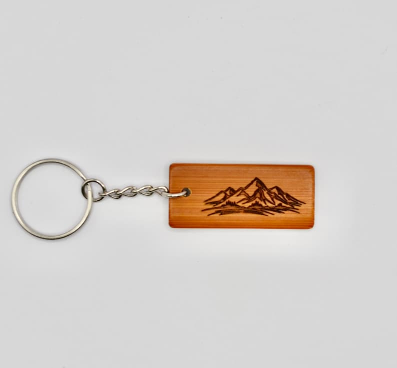 Double Sided Engraved Bamboo Keychains - Etsy