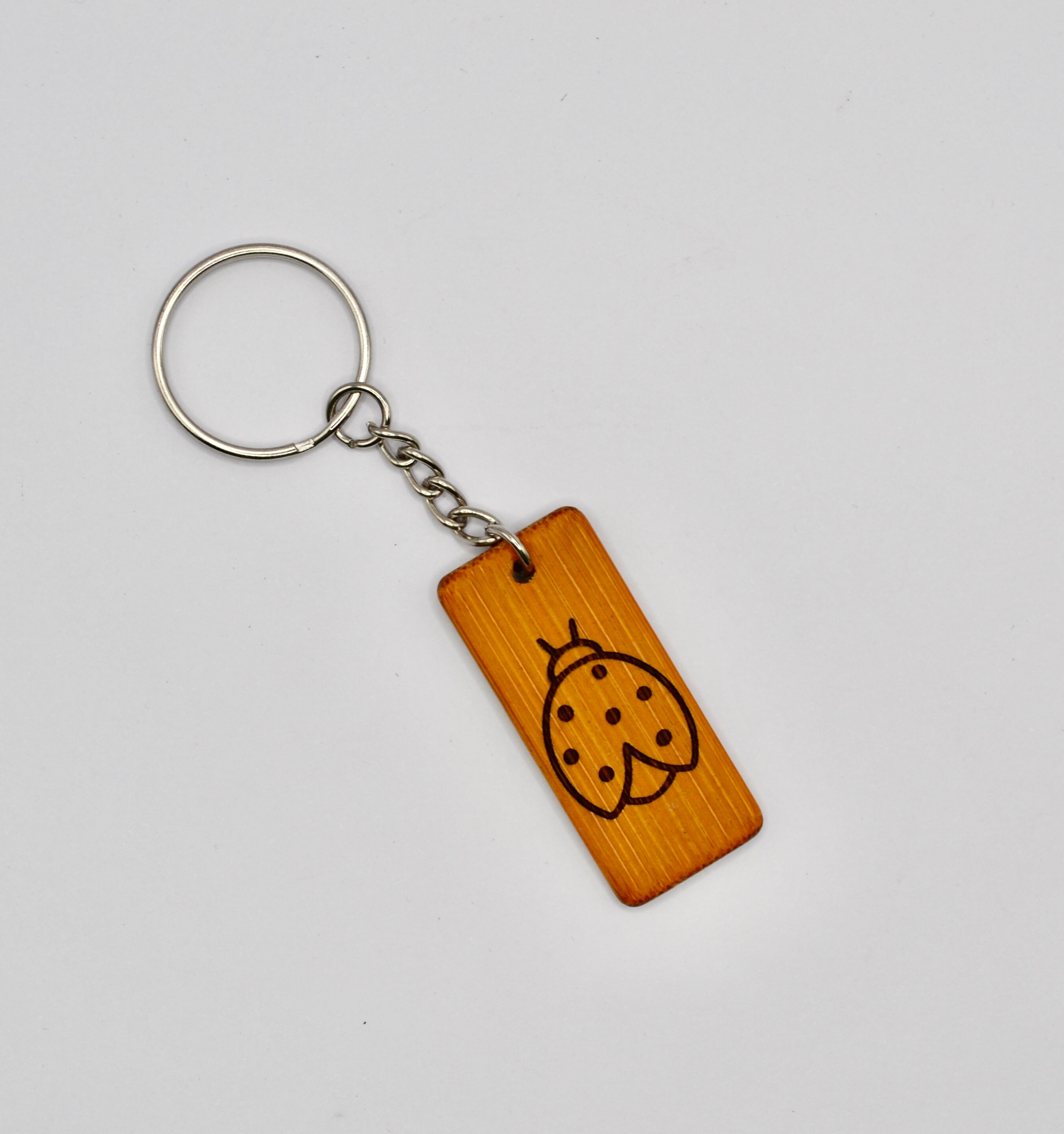 Brown - Kerala Handpainted Bamboo Keychain