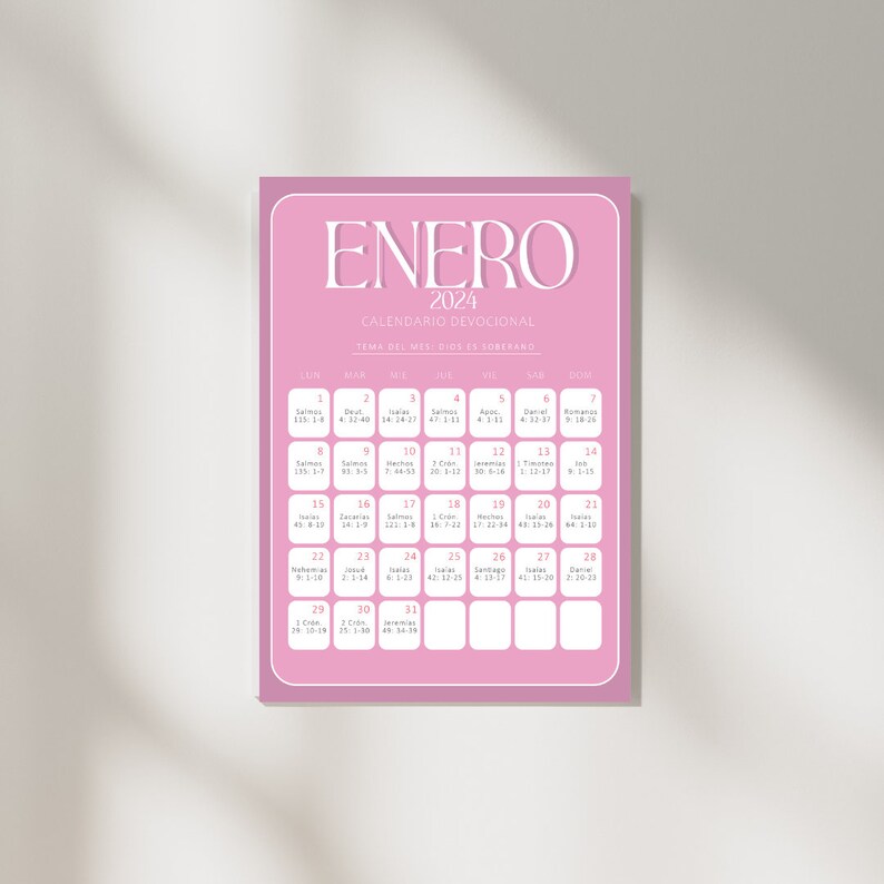 CHRISTIAN DEVOTIONAL CALENDAR 2024 Minimalist Design Etsy