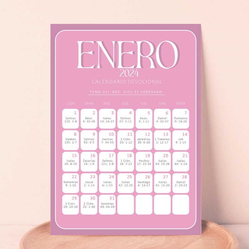 CHRISTIAN DEVOTIONAL CALENDAR 2024 Minimalist Design Etsy