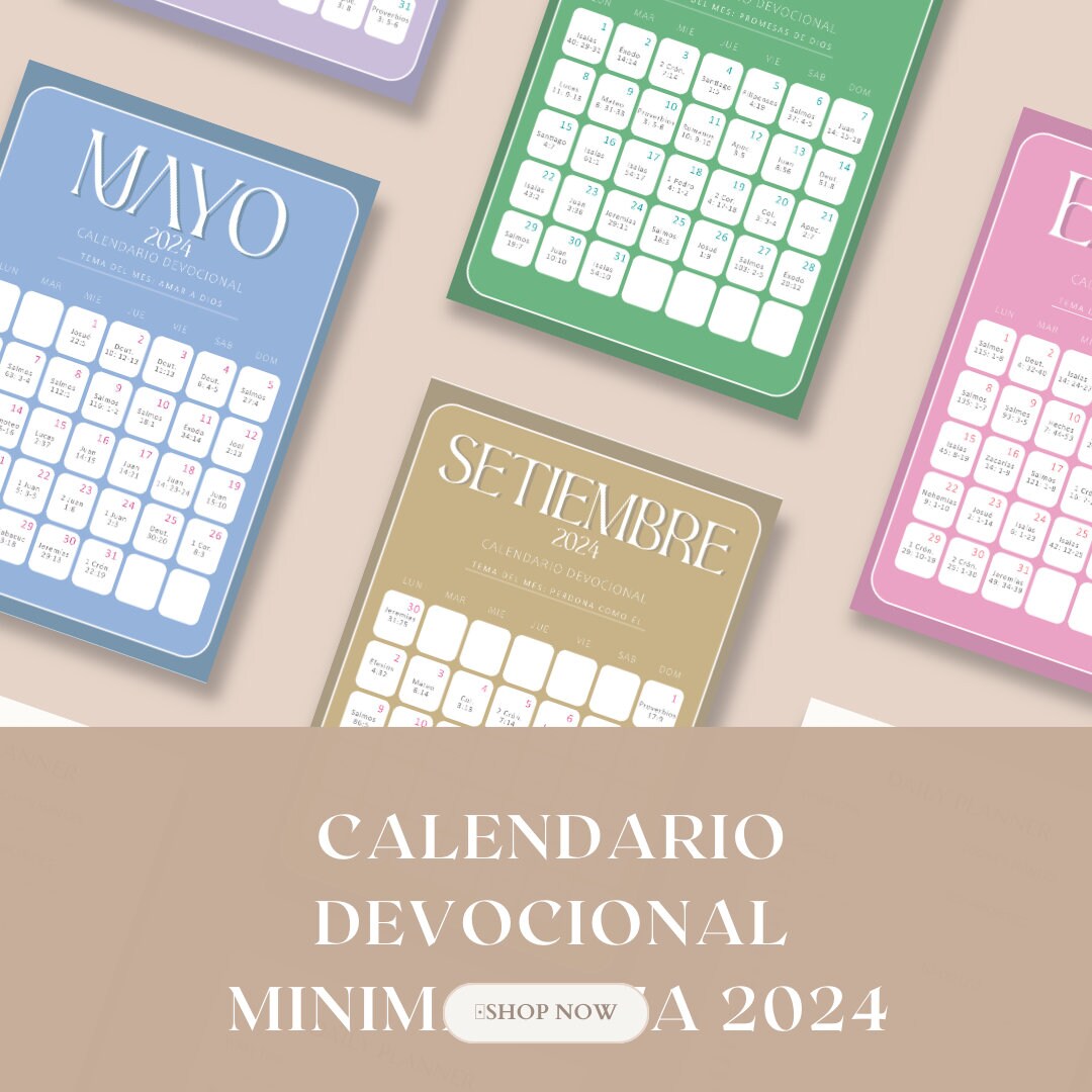 CHRISTIAN DEVOTIONAL CALENDAR 2024 Minimalist Design Etsy