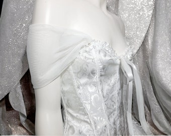 Detachable Off-White Tulle Wedding Dress Straps