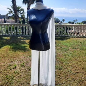 Wedding shawl, soft white chiffon cape, shoulder covering for bride, mom, girlfriend. Beach wedding.