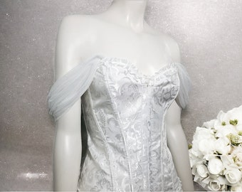White Tulle Detachable Wedding Dress Straps