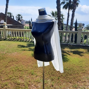 Wedding Shawl, Soft off white chiffon cape. Perfect accessory for the bride, bridesmaid, mom or invited guest.