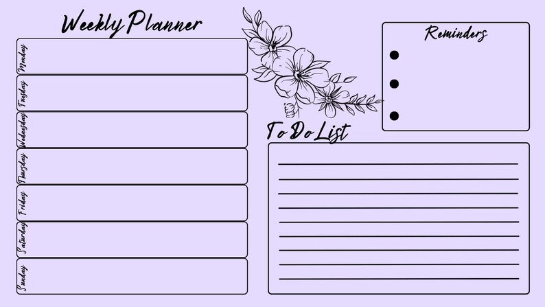 Monthly Calendar Printable, Weekly Planner Printable, Instant Download ...