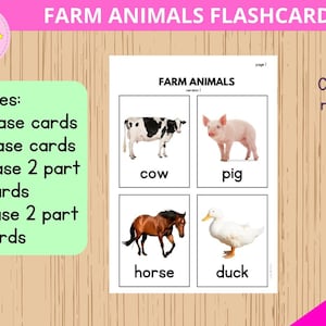 Farm animals Flashcards - Engage, Learn, and Grow with our Vibrant Educational Set!