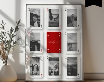 Editable Playing Card Photo Collage, Custom Anniversary Gift, Couple Picture Collage, Personalized Anniversary Keepsake, 113