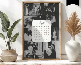 Photo Collage Calendar, Custom Anniversary Photo Collage, Couple Memory Collage, Gift For Boyfriend, 106