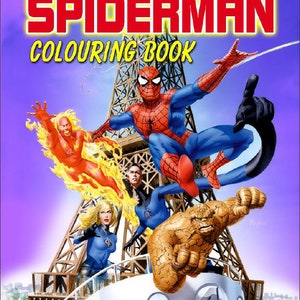 Web-Swinging Through Time: Vintage &#39;70s Spiderman Coloring Book - Digital Printable Edition