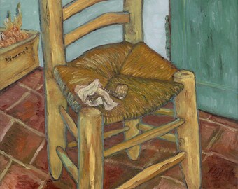 フィンセント・ファン・ゴッホのパイプ付き椅子 1888年、高品質の 椅子の油絵
