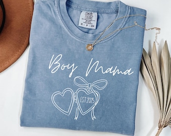Camiseta de mamá con colores cómodos, personalizada, para fecha de nacimiento, minimalista, regalo para mamá primeriza, para el día de la madre, para futura mamá, baby shower.