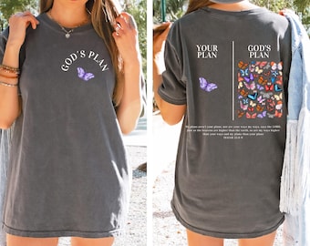 Comfort Colors® Gods plan tshirt , Christian Shirt, Inspirational Shirt, Religious Shirt, Faith Shirt, Bible Verse Tee, Faith Base