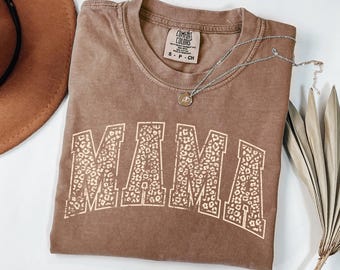 Koszulka z nadrukiem Leopard Mama, koszulka z nadrukiem Mom, koszulka Retro Mama, prezent na Dzień Matki, koszulka z nadrukiem Mom, koszulka z nadrukiem Mothers Day, prezent dla mamy, koszulka z nadrukiem Mama, koszulka z nadrukiem Leopard Mama