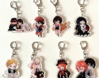 Bungou Stray Dogs Acrylic Keychain, Dazai, Akutagawa, Anime Keychain, birthday gifts, gifts for friends