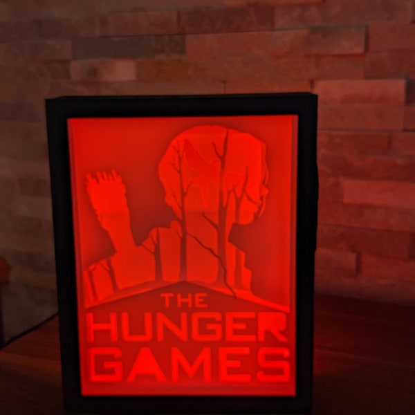 HUNGER GAMES Leuchtkasten – Leuchtrahmen – USB-LED mit Fernbedienung – Dimmbar – USB-LED-Licht – Nachttischleuchte