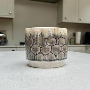 Handmade Grey Turtle Glaze Ceramic Plant Pot | Indoor Plant Holder | Coastal Garden Decor | Turtle Lover Gift