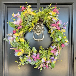 Butterfly Floral Wreath - Extra Large - 60cm - Easter, Spring, Lent