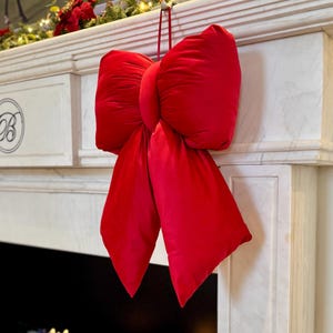 Rode fluwelen pluche strik - Decoratie voor deuren en kerstbomen in verschillende maten