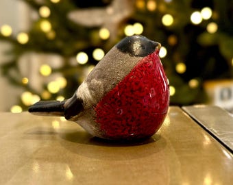 Ceramic Robin Ornament - 8cm Bird Decoration