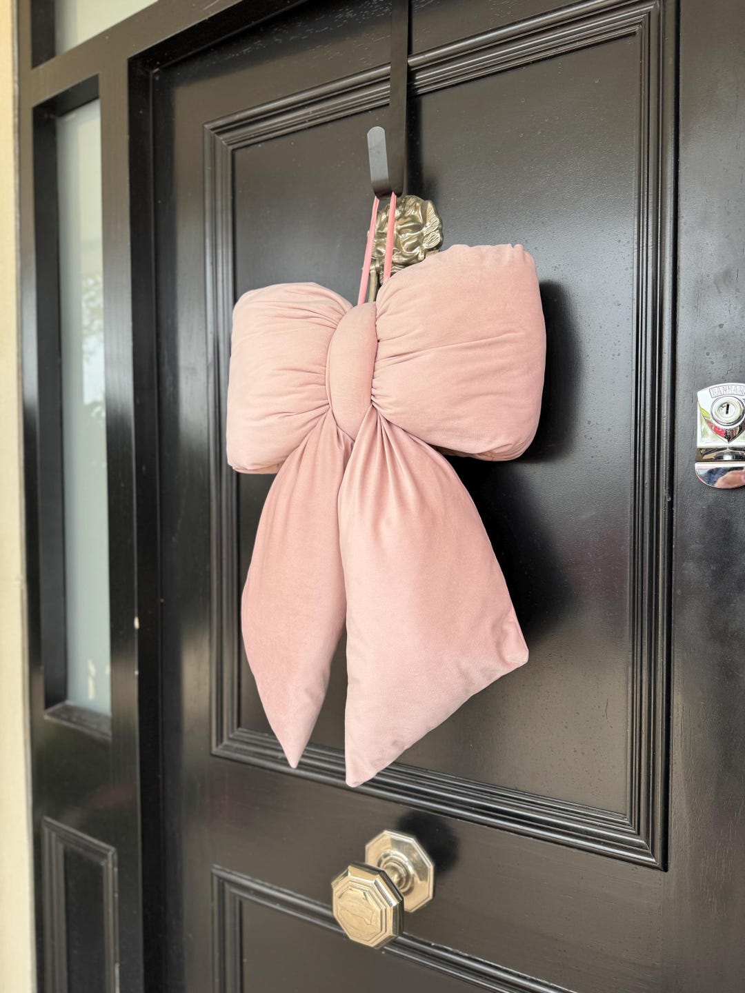 Powder Pink Velvet Plush Bow - Decor for Doors and Christmas Trees in ...