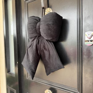 Handmade Black Velvet Plush Bow - Decor for Doors and Christmas Trees in Various Sizes