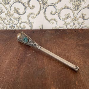 Antique Silver Alpaca Walking Stick Handle: Ornate Vintage Cane Top image 8