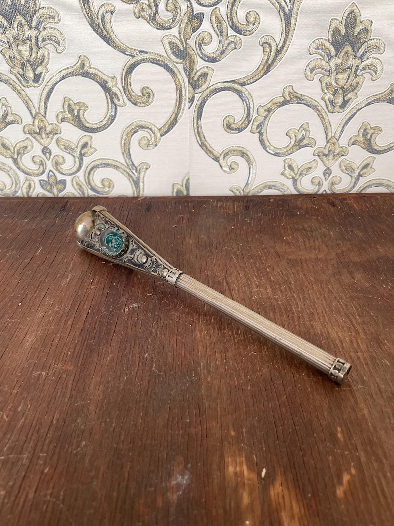 Antique Silver Alpaca Walking Stick Handle: Ornate Vintage Cane Top image 8
