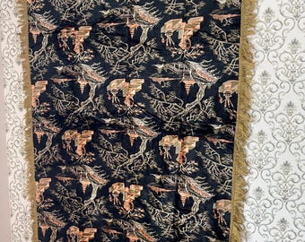 Vintage Floral Velvet Rug Blanket: Boho Sofa Cover, Tapestry (55.1x80.7 inches