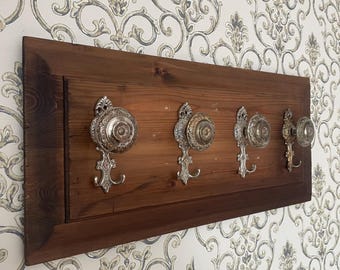 Set of 4 / Vintage Wall Hook / Brass Coat Hooks / Coat Rack / Rustic Hat Racks
