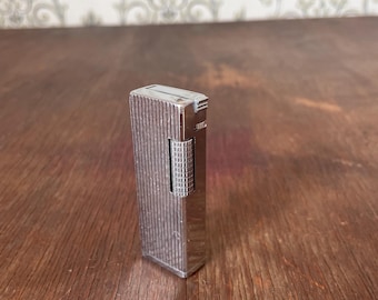 SALCON Silver Tone Lighter, Restored Vintage Gas Pocket Lighter