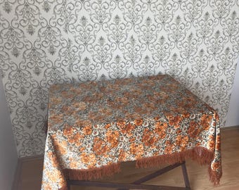 Vintage Floral Velvet Rug Blanket: Boho Sofa Cover, Tablecloth