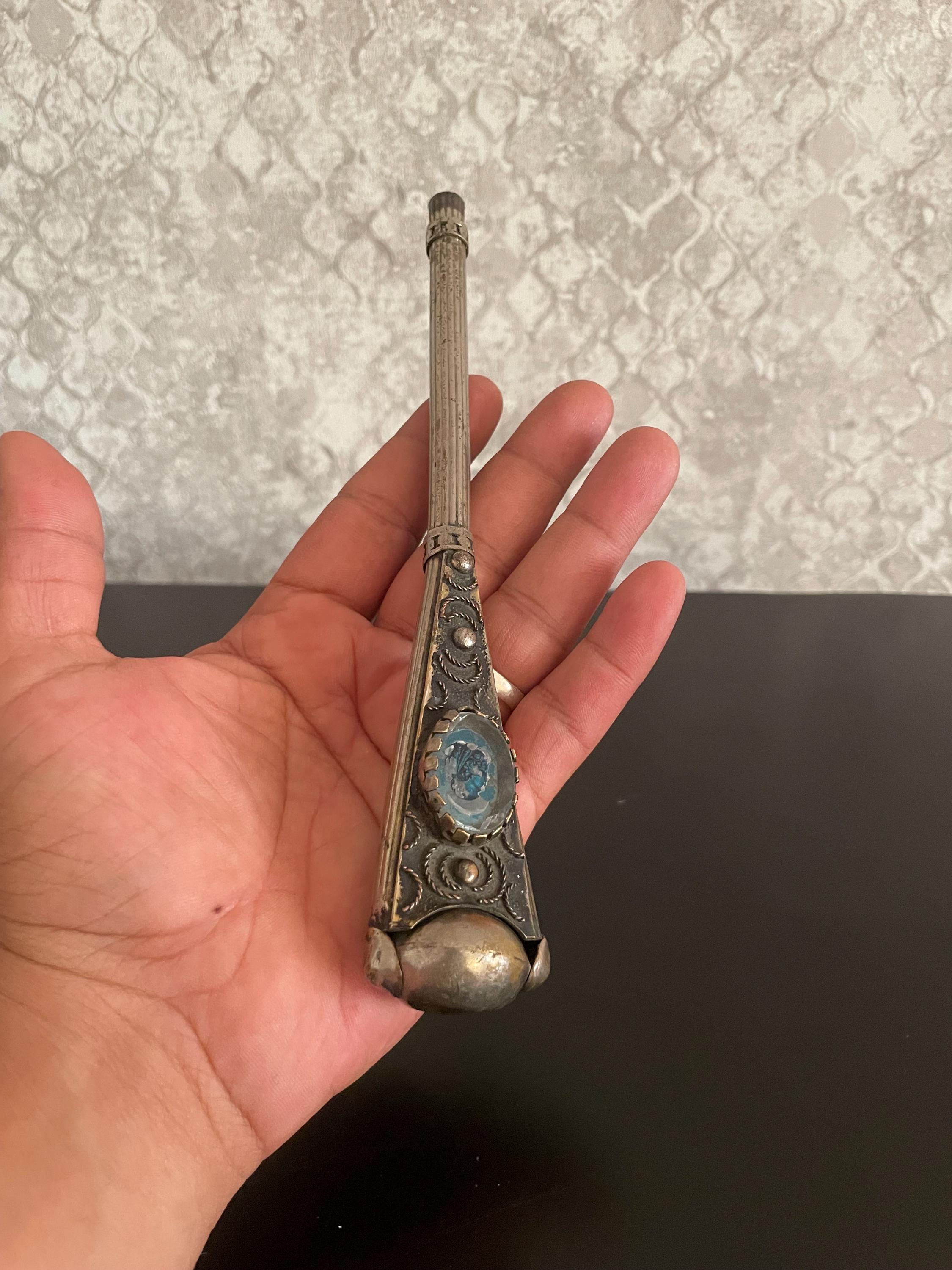 Manico Per Bastone Da Passeggio In Alpaca Color Argento Antico