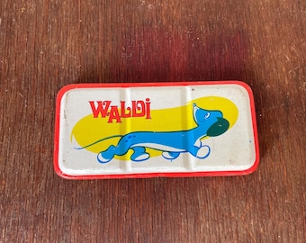 Vintage Waldi Watercolor Paint Set: Illustrated Litho Tin, 1940s Palette