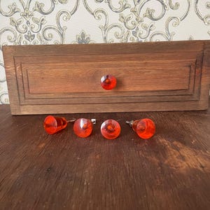 Vintage Acrylic Drawer Knobs – Set of 5 with Original Screws (c. 1950s)