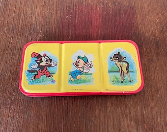 Vintage Small Tin Watercolor Paint Can: Collectible Artist Palette Box
