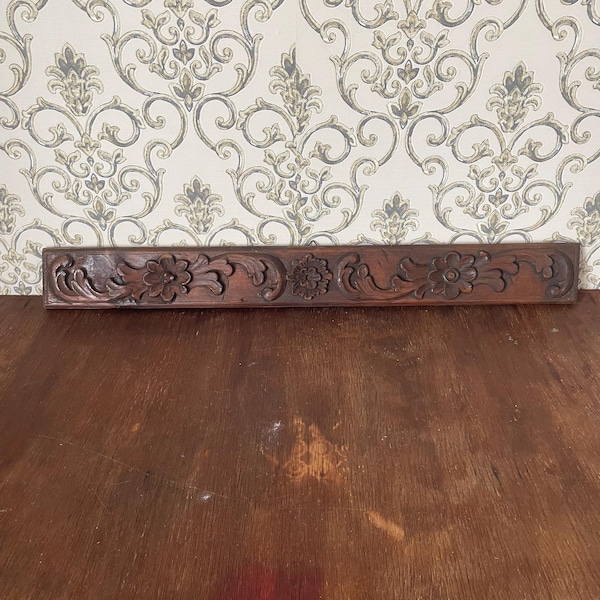 Antique Ottoman Carved Architectural Gothic Panels From Solid Wood Floral Pattern