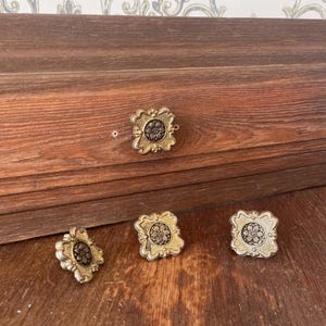 Vintage Salvaged Brass Drawer Knobs – Set of 4 (c. 1930s)